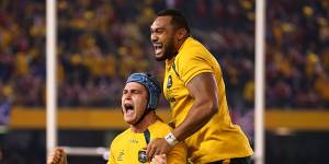 Former Wallabies captain James Horwill celebrating a win over the Lions in 2013.