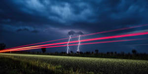 Lightning strikes twice on the Western Plains of NSW for storm chaser and Herald chief photographer Nick Moir.
