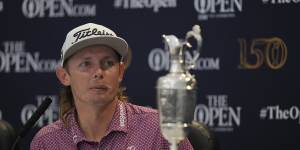 Cameron Smith and the Claret Jug after his win in The Open.