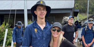 Missing teenager Luca Bennett with his mother Michelle. 