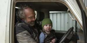 Peter Dunn and his 20 month old daughter Eleanora on the Dunn’s North Blackwood spud farming family farm in Central Victoria. They’ll be part of the Trentham Spudfest,a festival celebrating all things potato.