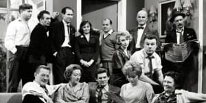 The original BBC cast of Reunion Day in 1962,including Nyree Dawn Porter,Ray Barrett and Ron Haddrick plus author Peter Yeldham.
