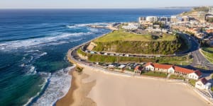 Nobbys Beach and Fort Scratchley.