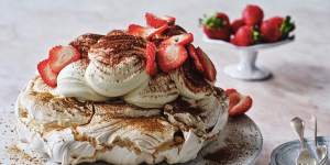 Chocolate and cinnamon pavlova.