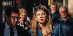 Witness Shannon Kleindienst arrives at the ICAC office on Wednesday to give evidence.