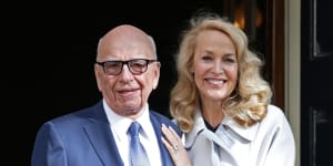 Rupert Murdoch and Jerry Hall after getting married in 2016.