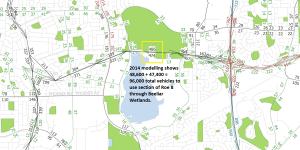 2014 modelling shows 96,000 vehicles to use wetlands section of Roe 8.