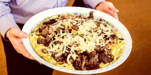 Beshbarmak – widely adopted as a national dish in Kazakhstan during the Soviet era.