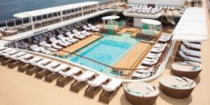 The ship’s pool deck.