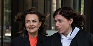 Lisa Wilkinson and her barrister Sue Chrysanthou,SC,outside the Federal Court in Sydney on December 22.