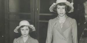 Princess Elizabeth and Princess Margaret Rose seen arriving at the International Horse Show at London Olympia on June 22,1939.