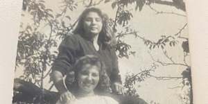 Lydia (front) and Liliana at Bagnoli,a refugee displacement camp near Naples,Italy.