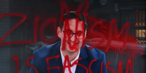 Criminal damage at Labor MP Josh Burns’ electoral office in Melbourne in June 2024.