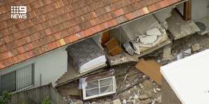 A house collapsed on Wellington Street in Bondi on Thursday afternoon.