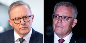 Opposition Leader Anthony Albanese,left,and Prime Minister Scott Morrison have clashed over wages.