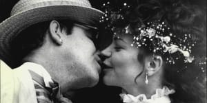 Elton John and Renate Blauel on their wedding day at Darling Point in 1984. 
