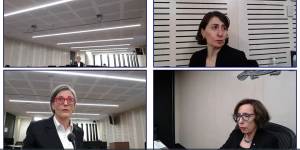 Ms Berejiklian giving evidence to the ICAC before Assistant Commissioner Ruth McColl,SC,(bottom right). Ms Berejiklian’s barrister Sophie Callan,SC,is pictured to the left.