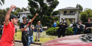 Mr Dungay's relatives stood in the street to prevent Peter Severin's car from leaving.