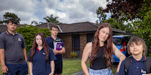 Chelsea Ulyatt with her four children DJ,Sebastian,Destiny,and Nikolas is no stranger to the back-to-school struggle.