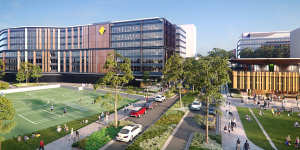 An artist's impression of the Commonwealth Bank's new buildings due for completion in 2020 at Australian Technology Park near Redfern. 