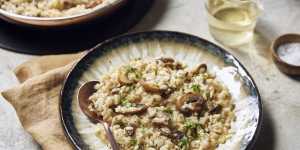 Adam Liaw’s mushroom risotto.