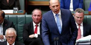 Dutton during Question Time at Parliament House last month.