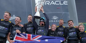 Aussies win sailing’s richest prize as whale almost derails title defence