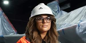 Senior project co-ordinator Kate Leslie with the Hornet.