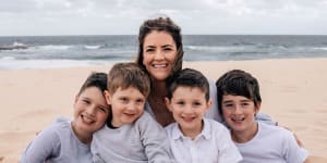 Genevieve Muir with her sons.