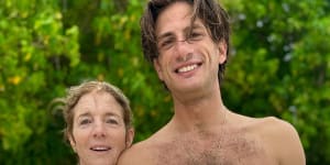 Caroline Kennedy,the American ambassador to Australia,and her son Jack Schlossberg,30,visited the Solomon Islands where they re-enacted a heroic rescue swim undertaken by John F Kennedy during World War II.