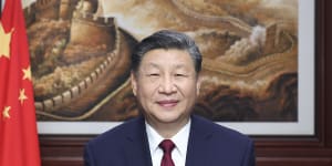 Chinese President Xi Jinping delivers a New Year message in Beijing to ring in 2024. 