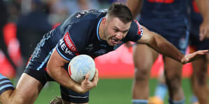 Fall guy:James Tedesco struggled to find his feet in this year’s Origin series opener.