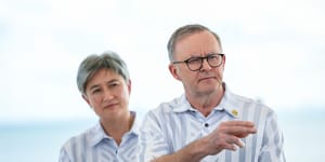 Foreign Minister Penny Wong and Prime Minister Anthony Albanese at the Pacific Islands Forum last year.