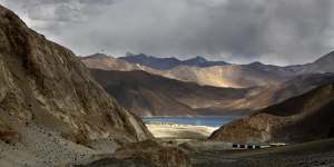 Pangong Lake,the site of the latest flare-up between Indian and Chinese troops.