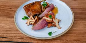 Great Ocean Duck with pine mushrooms.