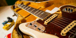 Fender Jaguar guitar used by Rowland S. Howard,1978-2009.