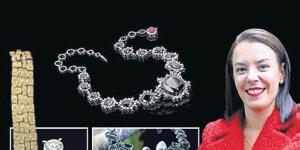 Missing fraudster Melissa Caddick with some of her jewellery seized during the police raid. 