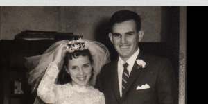 Trish and Wally Franklin marry in 1961.
