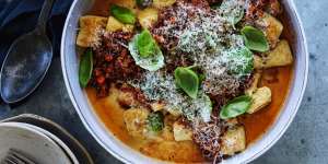 Pan-fried gnocchi with bolognese sauce from Three Blue Ducks owner-chef Mark LaBrooy.
