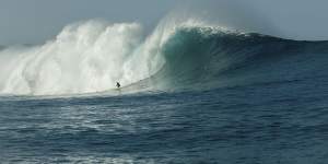 Cop that:Laura Enever waited two hours to ride this monster on the North Shore of Oahu.