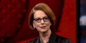 Julia Gillard revisits rivalry with Tony Abbott in Q+A appearance