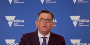 Victorian Premier Daniel Andrews at a press conference in Parliament on Thursday 18 November 2021