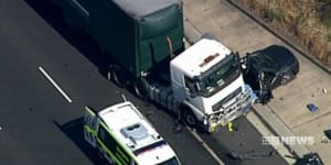The truck hit the family’s car on the M5 motorway on November 27,2019.