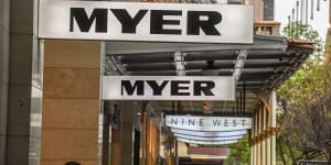 Myer's sales and earnings have been falling in recent years. 