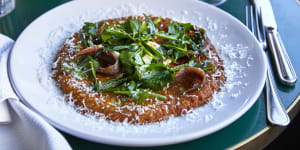 Go-to dish:Farinata with anchovies,mascarpone and herbs.