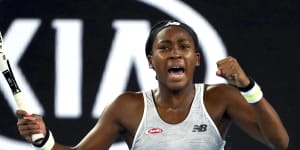 Teen star Coco Gauff again upstaged compatriot Venus Williams,winning their first-round match at Melbourne Park on Monday.