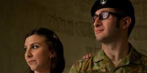 Soldiering on:Lance Corporal Gary Wilson,with wife Renee,spent two months in a coma after a Black Hawk crash in Afghanistan.
