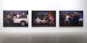 Abdul Abdullah’s Cronulla triptych at the Art Gallery of NSW as part of the Biennale of Sydney.