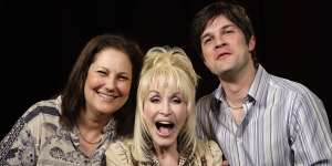Patricia Resnick (left),Dolly Parton and musical arranger Stephen Oremus;the team behind 9 to 5 The Musical.