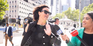 Federal independent MP Dr Monique Ryan outside court before an earlier appearance in February.
